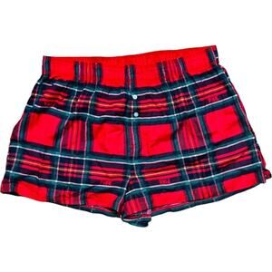 Victoria’s Secret PINK Red Plaid Flannel Sleep Shorts